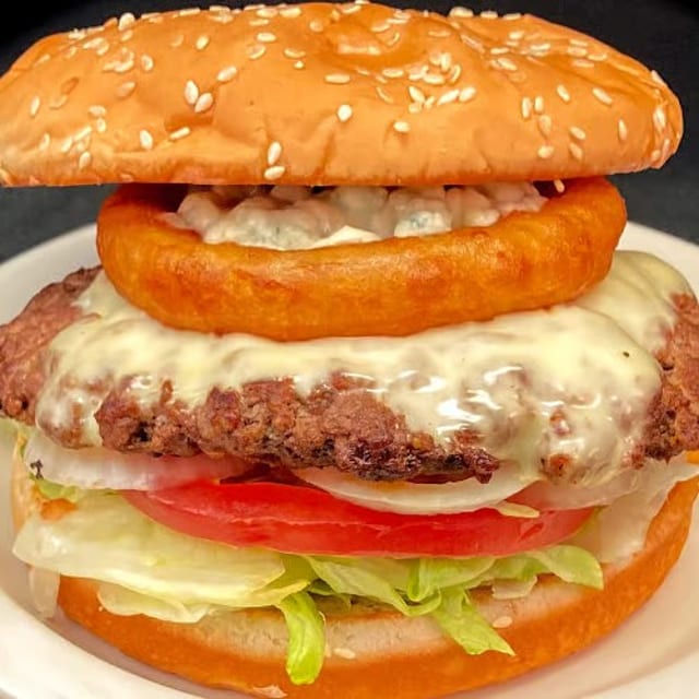 The Bleu Ring Waff Burger.