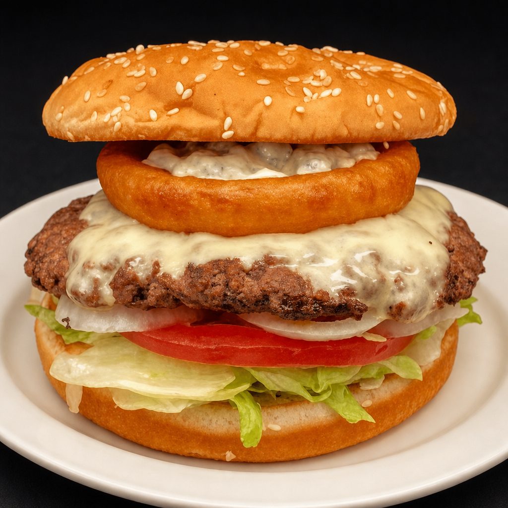 The Bleu Ring Waff Burger.