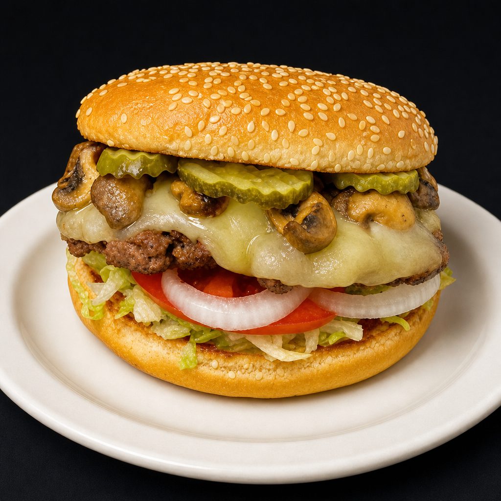 Mushroom Provolone Burger.