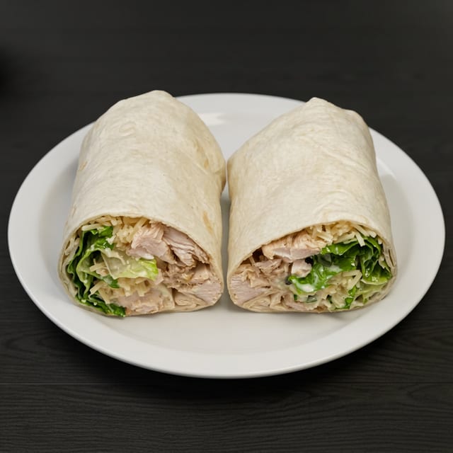 Grilled Chicken Caesar Wrap with a Side.