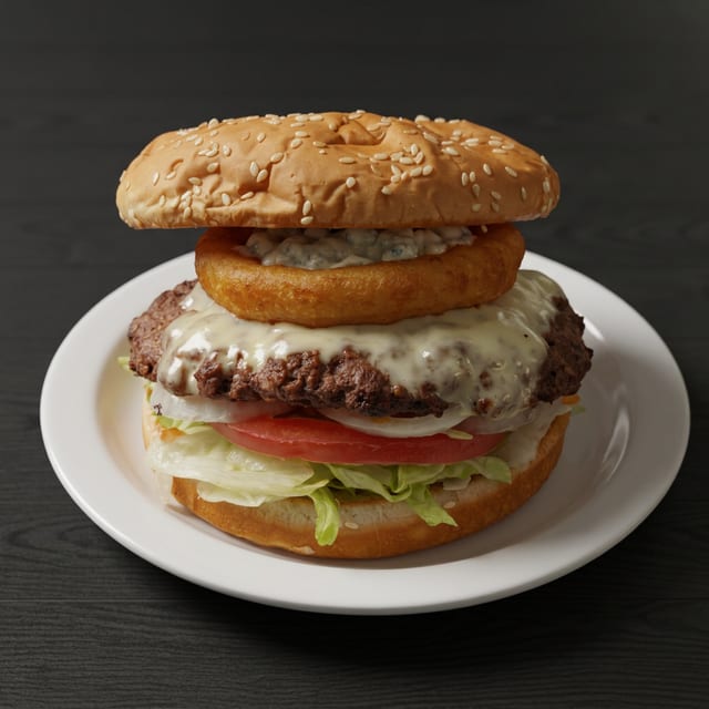 The Bleu Ring Waff Burger.