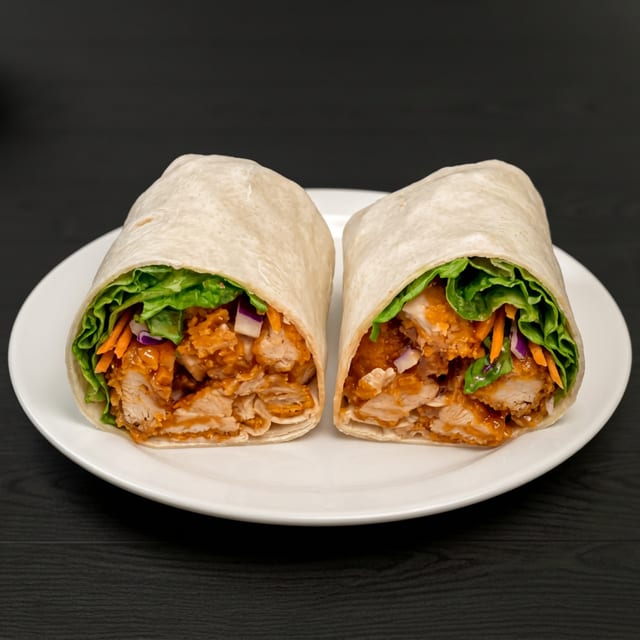 Asian Chicken Wrap Sandwich.