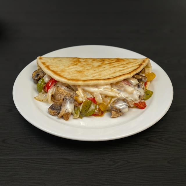 Lindsey's Grilled Veggie Pita with a Side.